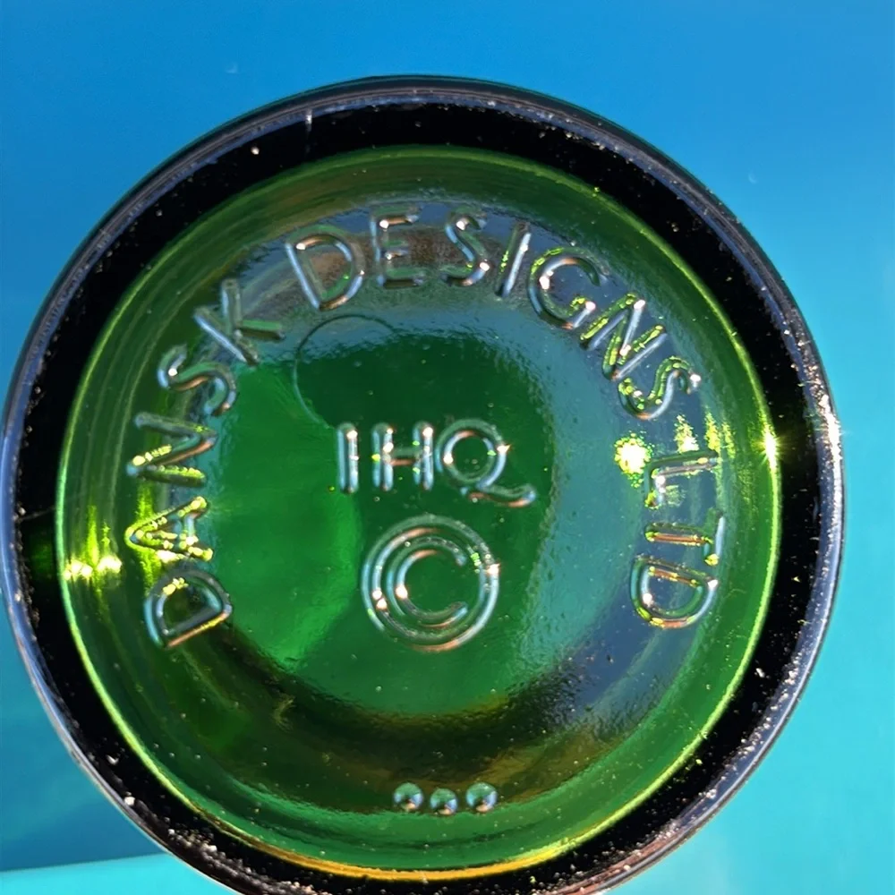 Vintage Dansk Designs Denmark Set Of 6 Green Glass Candleholders